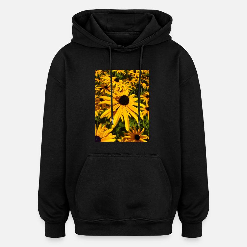 échinacée orange aussi échinacée Sonnenhut - Sweat à capuche oversize unisexe - noir