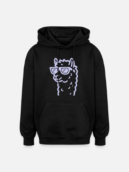 Lama Sunglasses - Oversized Unisex Hoodie - black