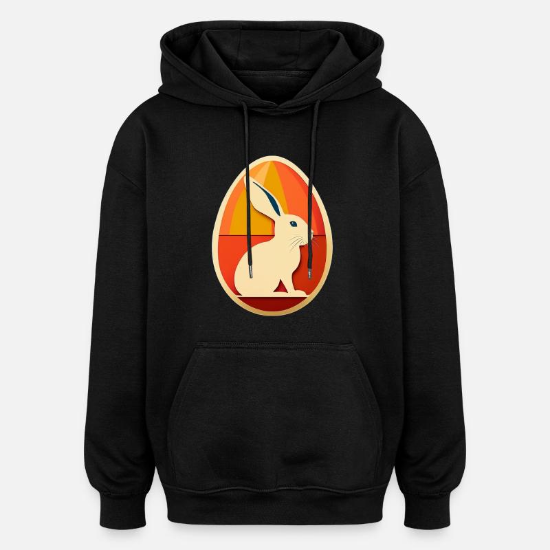 Conception d’oeuf de Pâques n°14 - Sweat à capuche oversize unisexe - noir