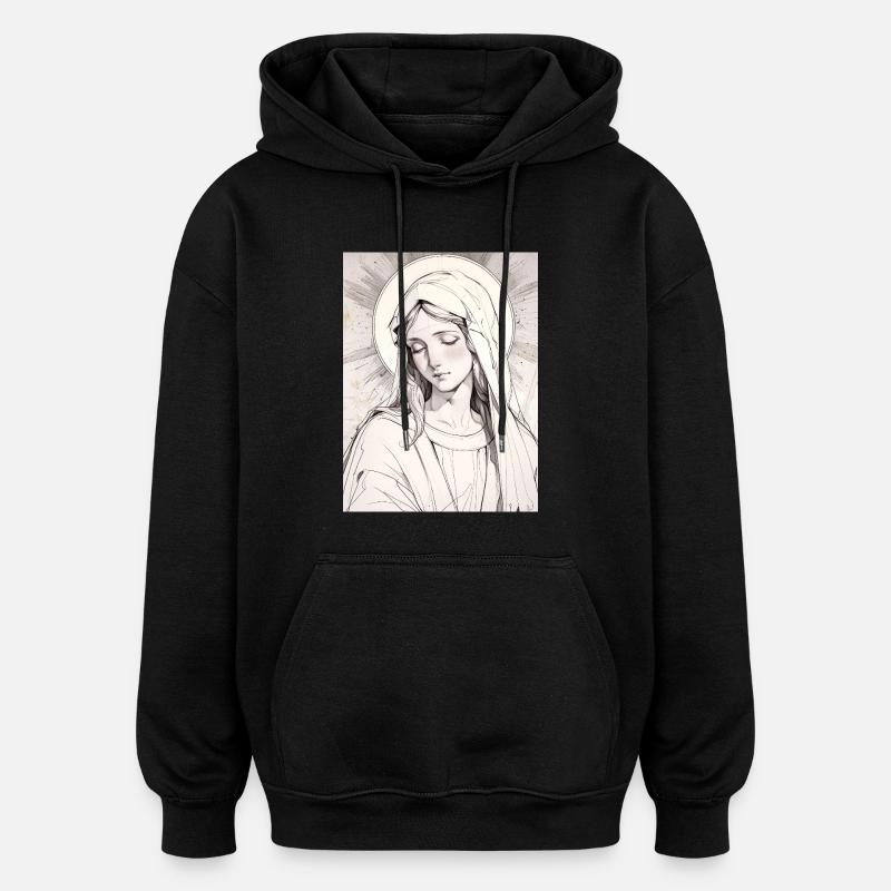 Vierge Mère, grâce éternelle - Sweat à capuche oversize unisexe - noir