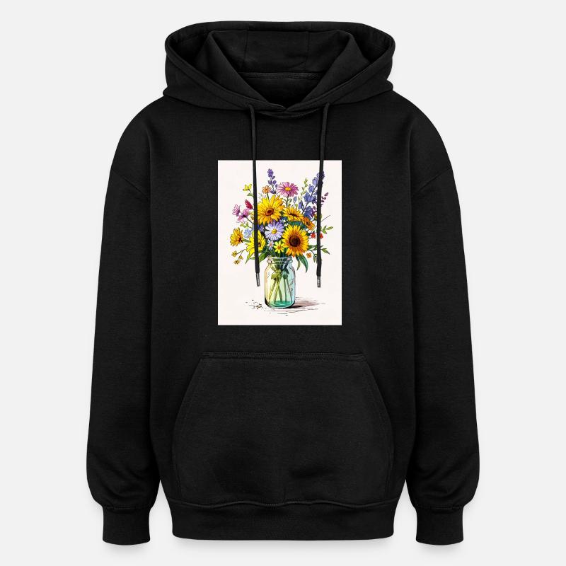 Un bocal plein de joie - Sweat à capuche oversize unisexe - noir