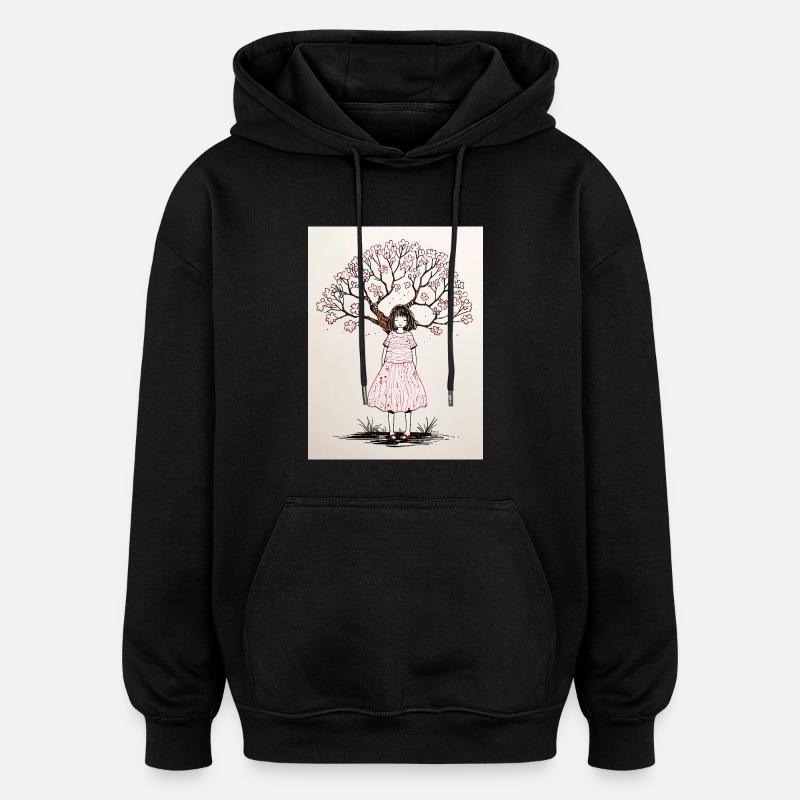 Souvenirs embrassés par pétales - Sweat à capuche oversize unisexe - noir
