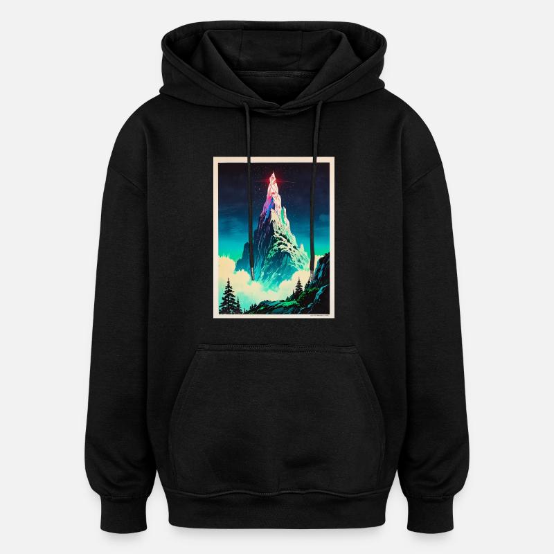 A Beacon Above the Clouds - Oversized Unisex Hoodie - black
