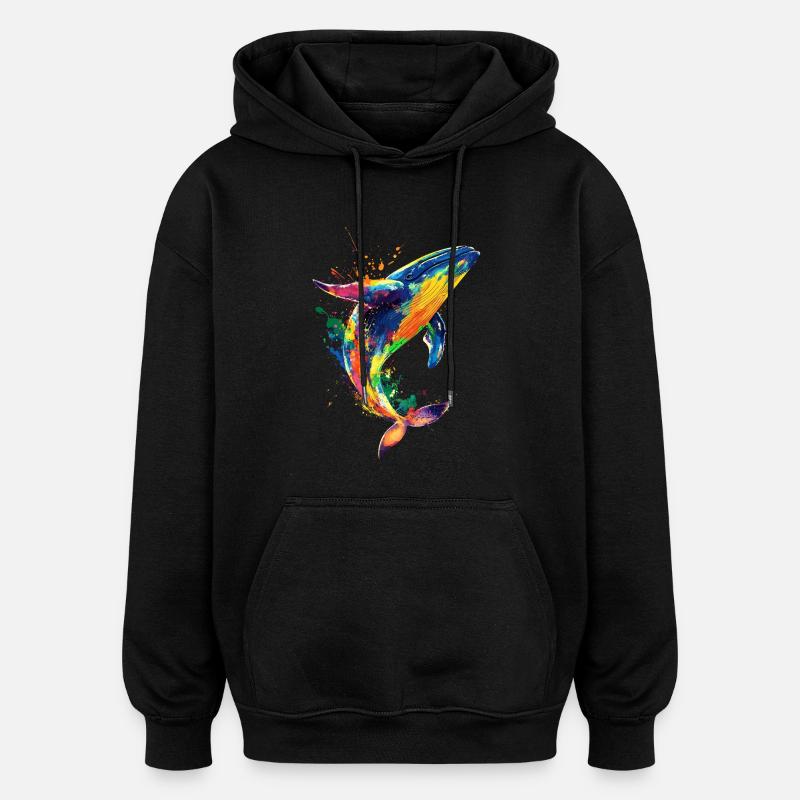 Wal Pop Art Bunt - Oversized Unisex Hoodie - Schwarz