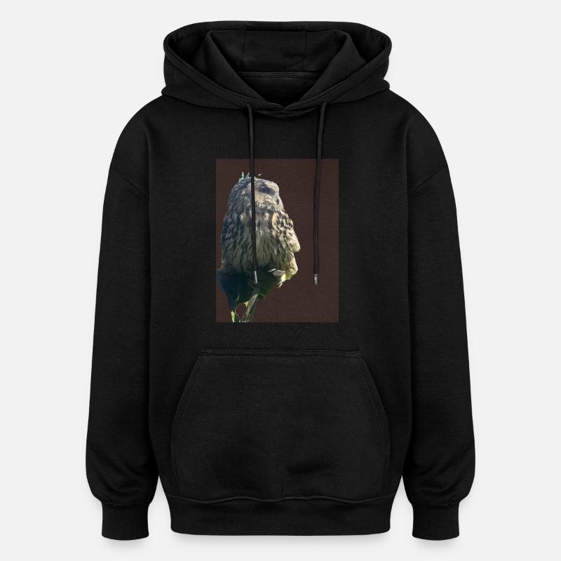 Eule - Oversized Unisex Hoodie - Schwarz