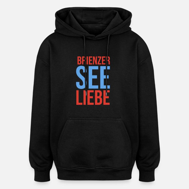 Lac de Brienz Love - Sweat à capuche oversize unisexe - noir