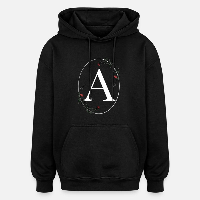 Buchstabe A - Oversized Unisex Hoodie - Schwarz