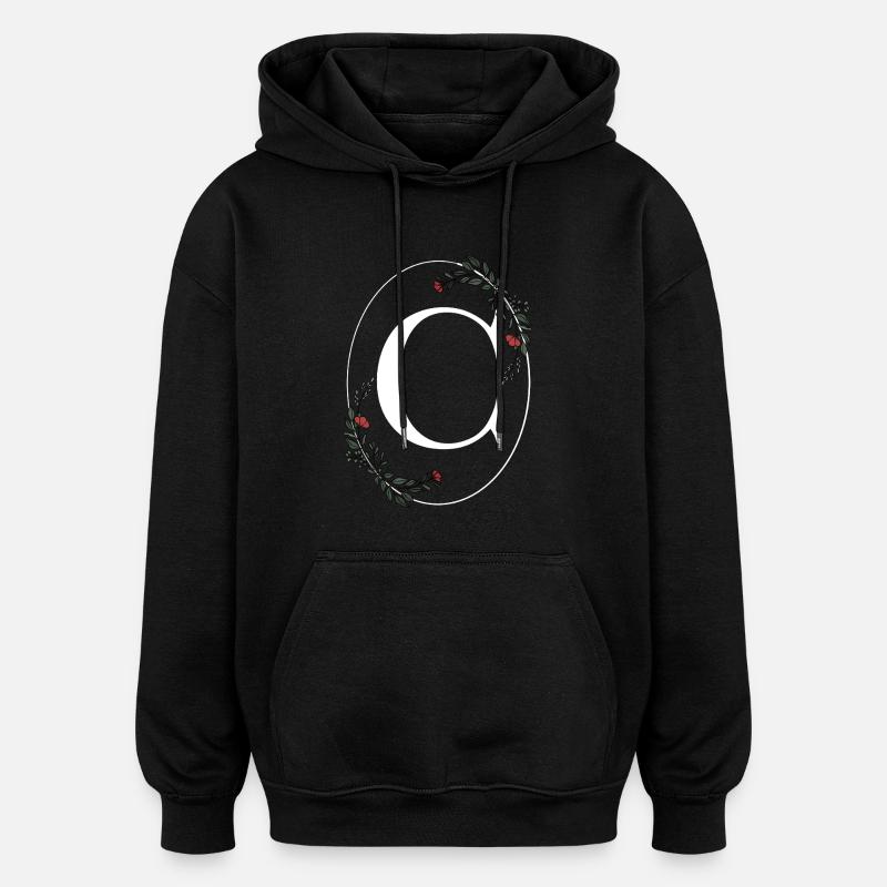 Lettre C - Sweat à capuche oversize unisexe - noir