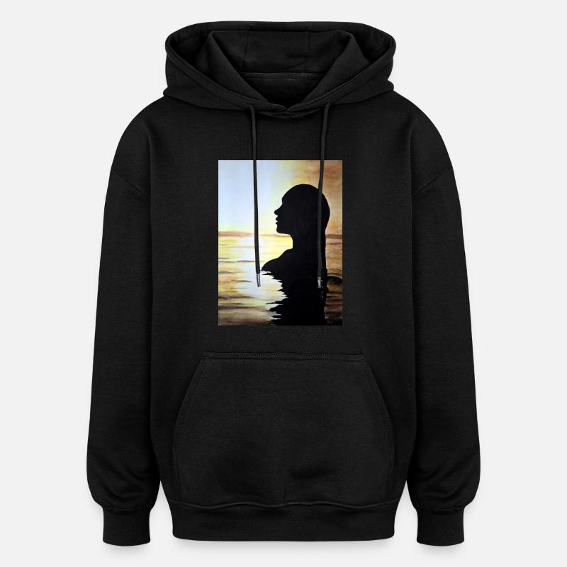 Begegnung - Oversized Unisex Hoodie - Schwarz