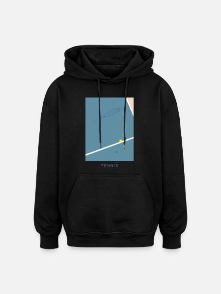 Tennis Art - Oversized Unisex Hoodie - black