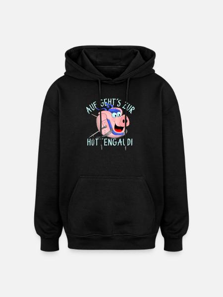 Hüttengaudi - Pistensau - Oversized Unisex Hoodie - black