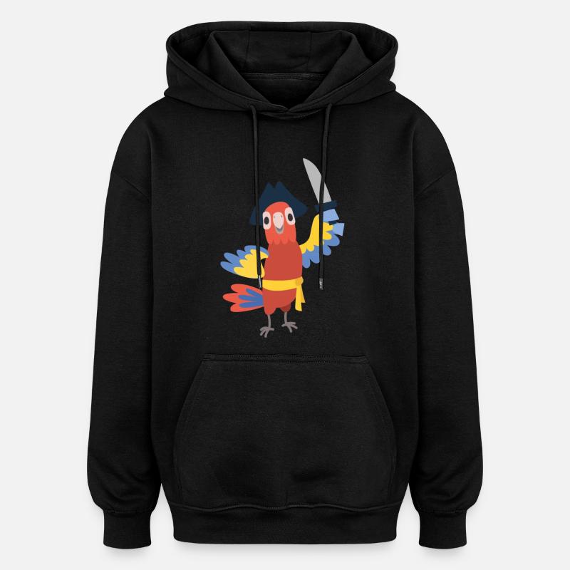 Perroquet - Sweat à capuche oversize unisexe - noir