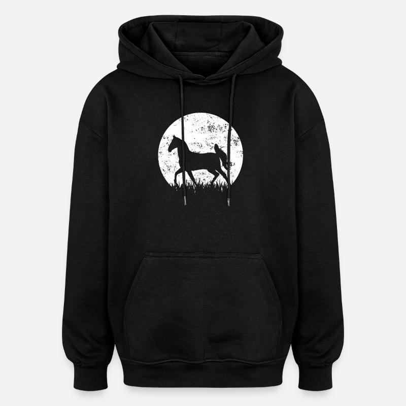 Chevaux chevaux chevaux - Sweat à capuche oversize unisexe - noir