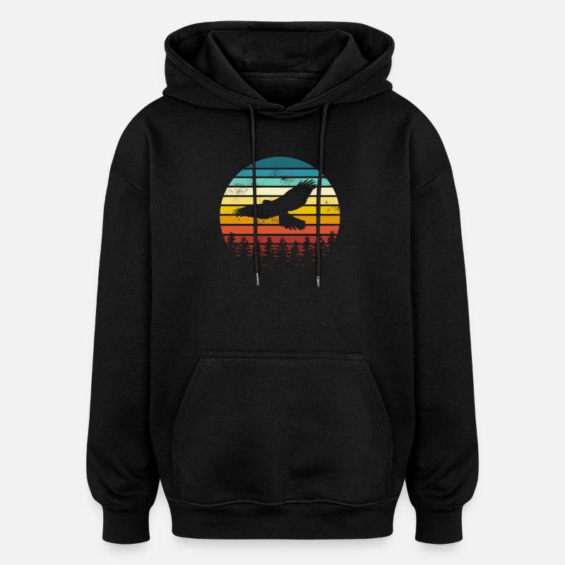 Bird Eagle - Oversized Unisex Hoodie - black