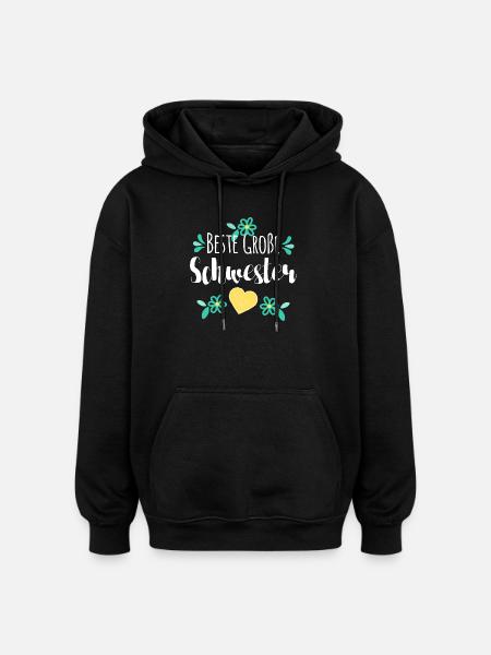 Beste Große Schwester - Oversized Unisex Hoodie - Schwarz