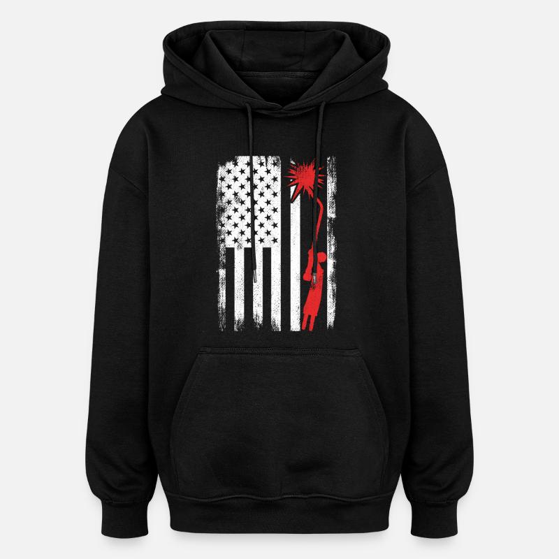 4 juillet Soudage aux États-Unis - Sweat à capuche oversize unisexe - noir