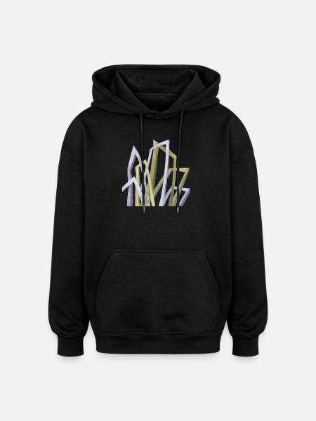 Abstrakte Formen - Oversized Unisex Hoodie - Schwarz