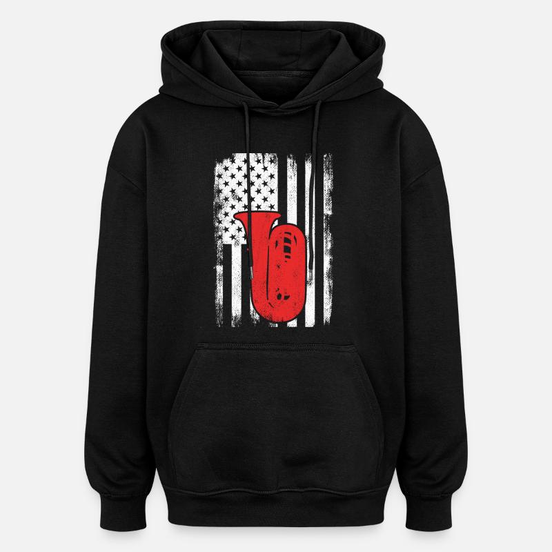 4 juillet USA Tuba - Sweat à capuche oversize unisexe - noir
