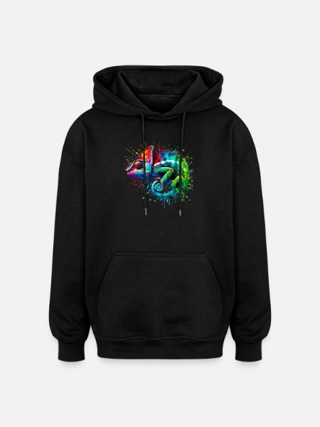 Chameleon - Oversized Unisex Hoodie - black