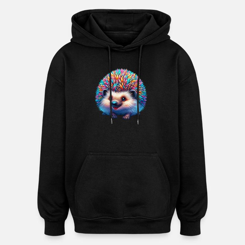 Hedgehog - Oversized Unisex Hoodie - black
