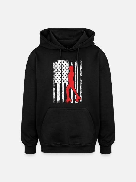 USA roller skater - Oversized Unisex Hoodie - black