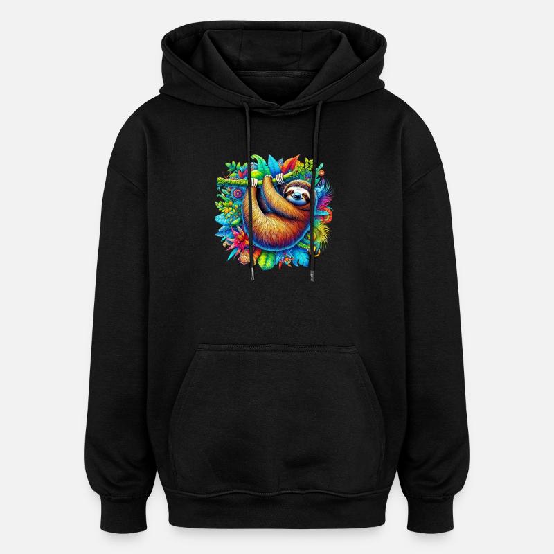 Sloth - Oversized Unisex Hoodie - black