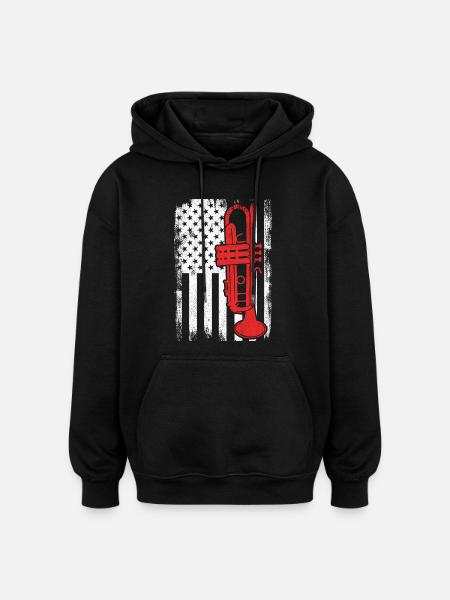 Drapeau Trumpet USA - Sweat à capuche oversize unisexe - noir
