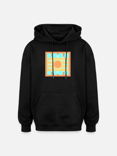  Farbenspiele Muster Design - Oversized Unisex Hoodie - Schwarz