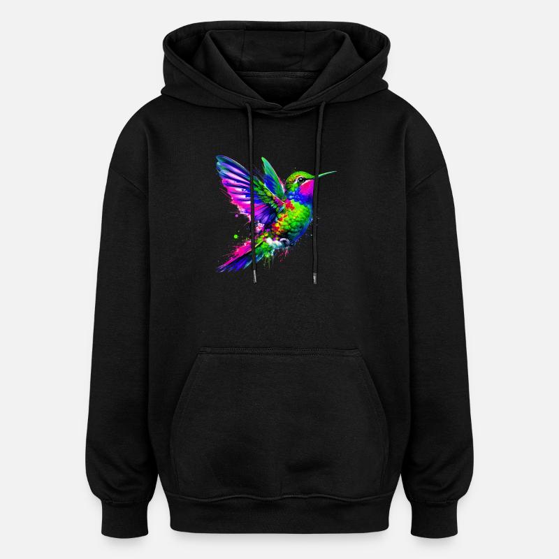 Hummingbird - Oversized Unisex Hoodie - black