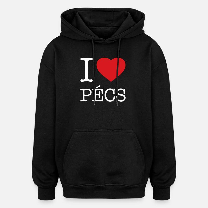 I LOVE PECS - Oversized Unisex Hoodie - black