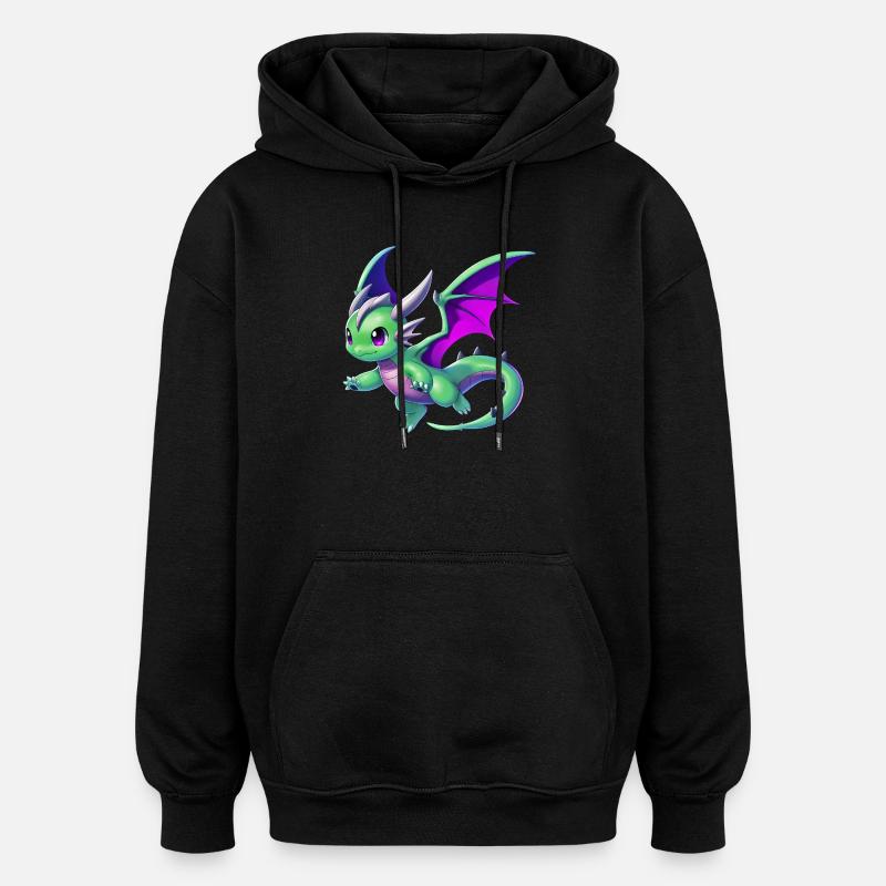 Drache - Oversized Unisex Hoodie - Schwarz
