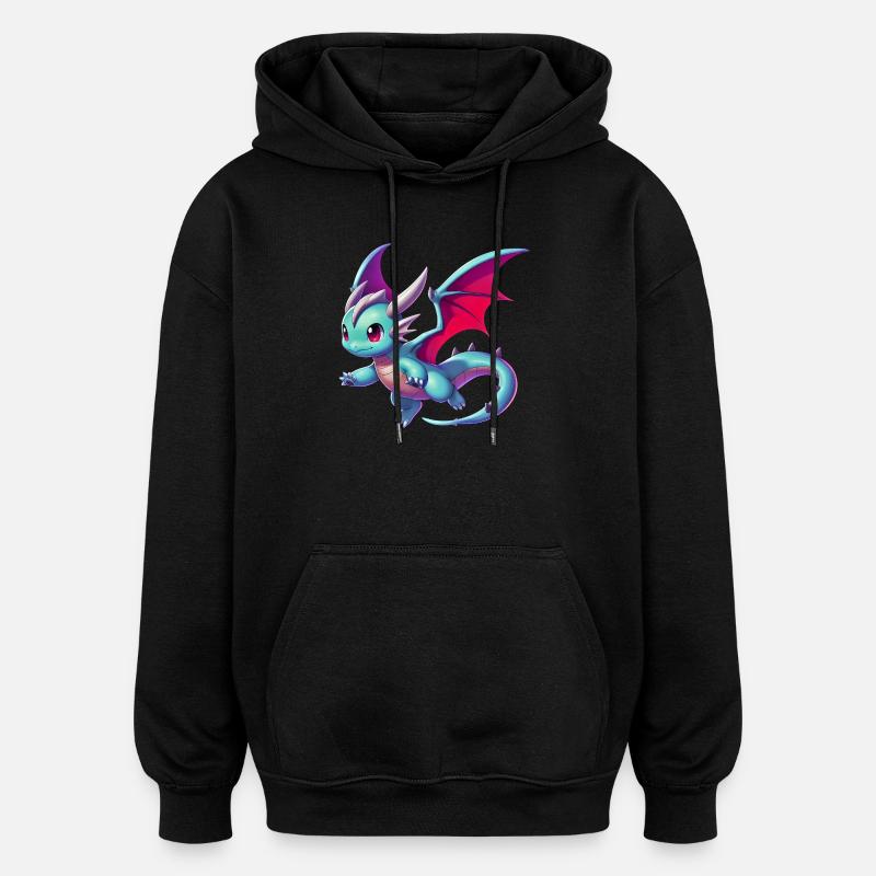 Drache - Oversized Unisex Hoodie - Schwarz
