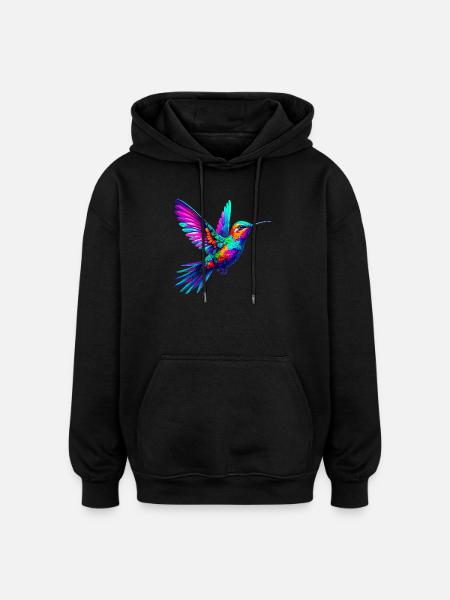 Colibri - Sweat à capuche oversize unisexe - noir