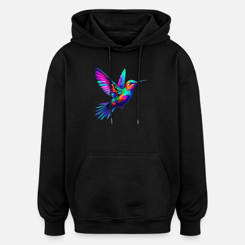Colibri - Sweat à capuche oversize unisexe - noir