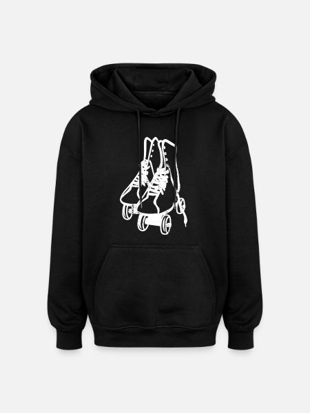 Retro Roller Skates - Oversized Unisex Hoodie - black