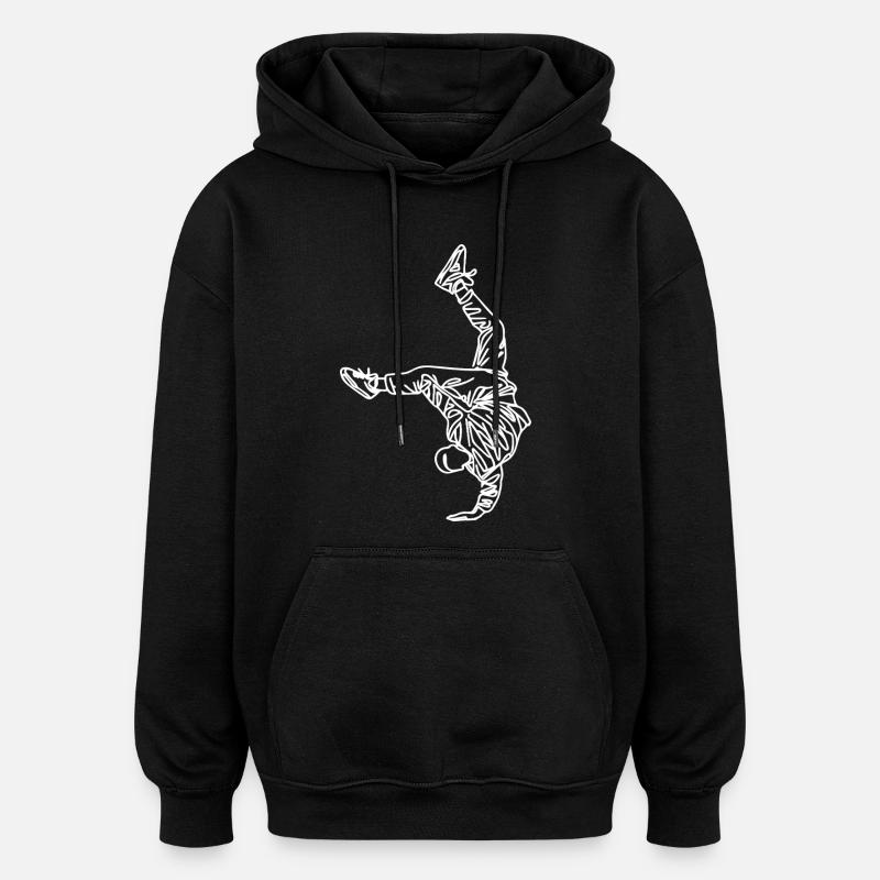 Breakdancer Skizze - Oversized Unisex Hoodie - Schwarz