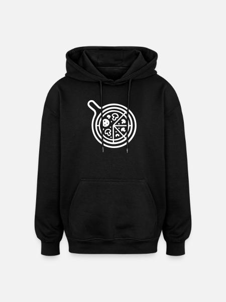 Pizza Pizzeria Icon - Oversized Unisex Hoodie - black