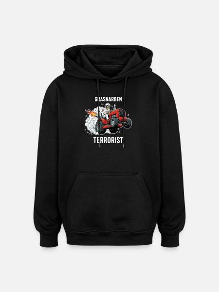 Grassward Terrorist - Oversized Unisex Hoodie - black