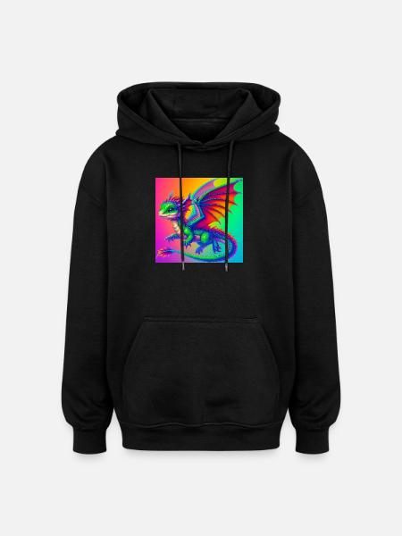 dragon - Oversized Unisex Hoodie - black