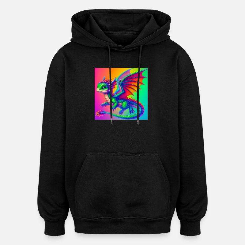 Drache - Oversized Unisex Hoodie - Schwarz
