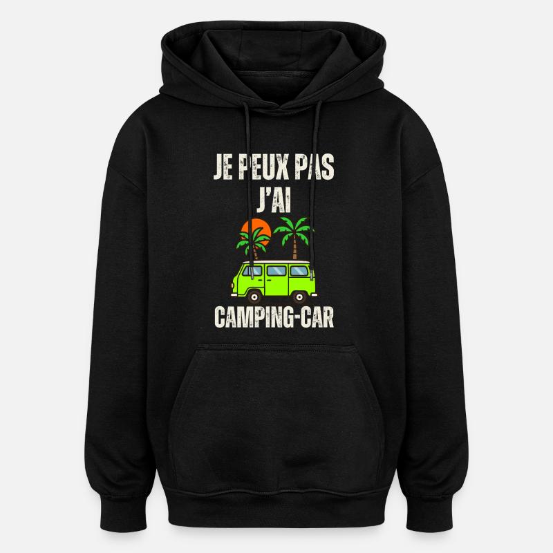 Camping Car Palm Soleil - Sweat à capuche oversize unisexe - noir