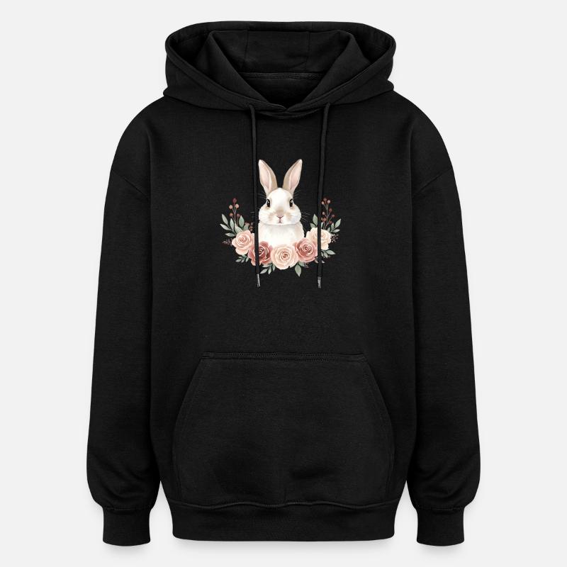 Lapin - Sweat à capuche oversize unisexe - noir