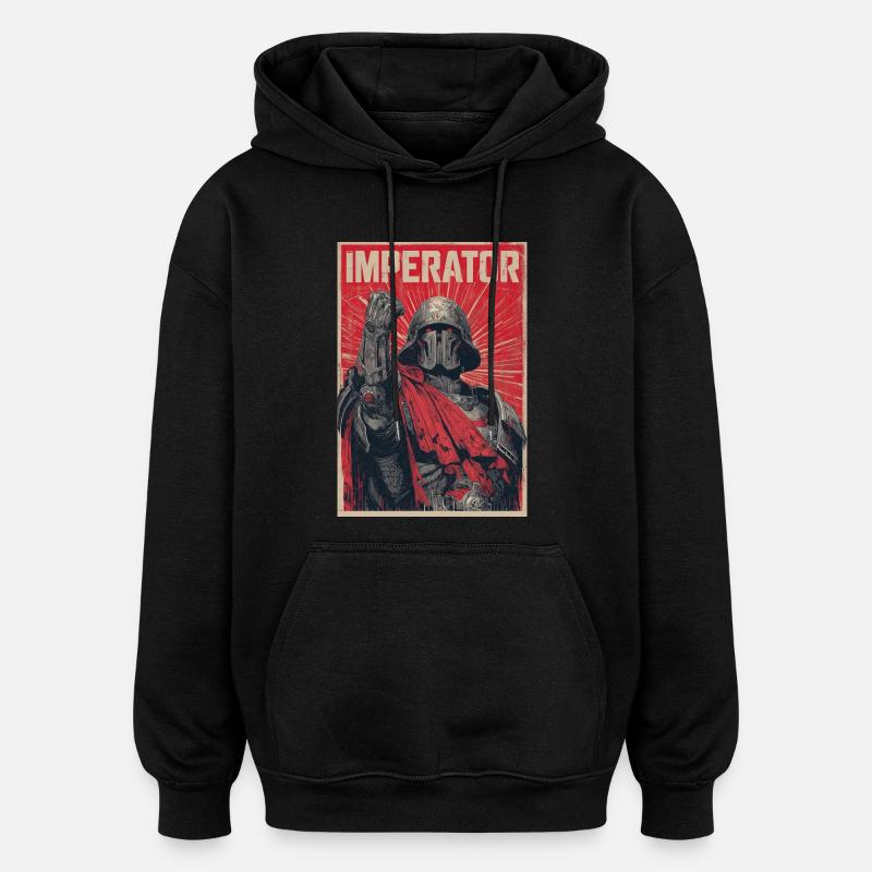 Empereur guerrier Affiche - Sweat à capuche oversize unisexe - noir