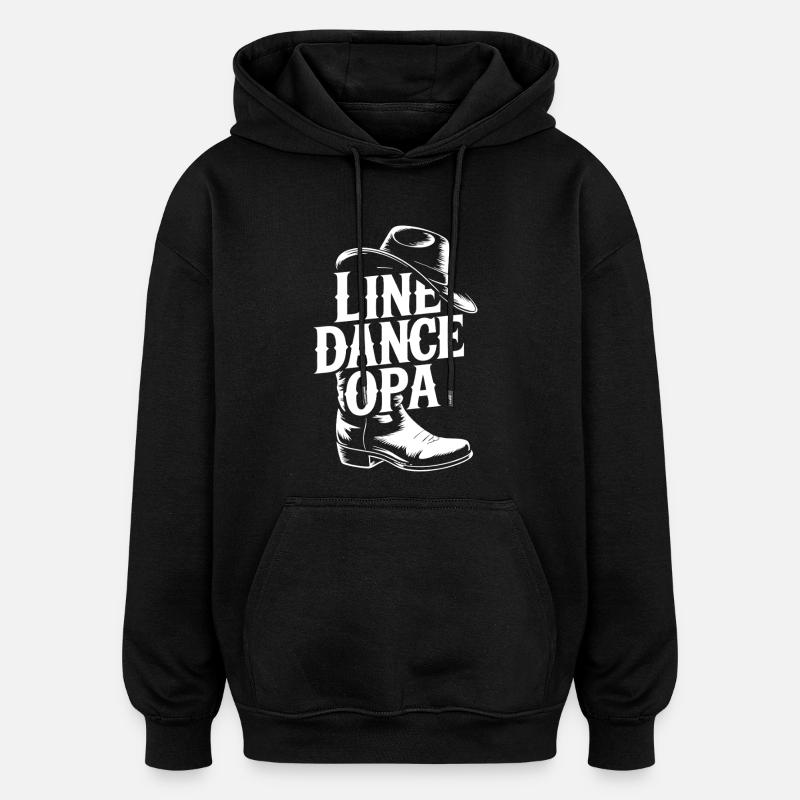 Line Dance Opa - Oversized Unisex Hoodie - Schwarz