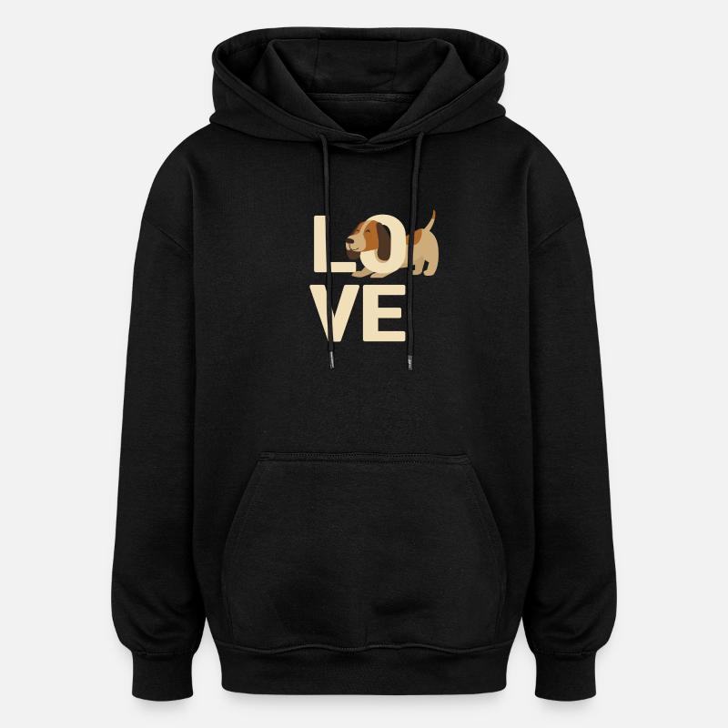 J’adore les chiens - Sweat à capuche oversize unisexe - noir