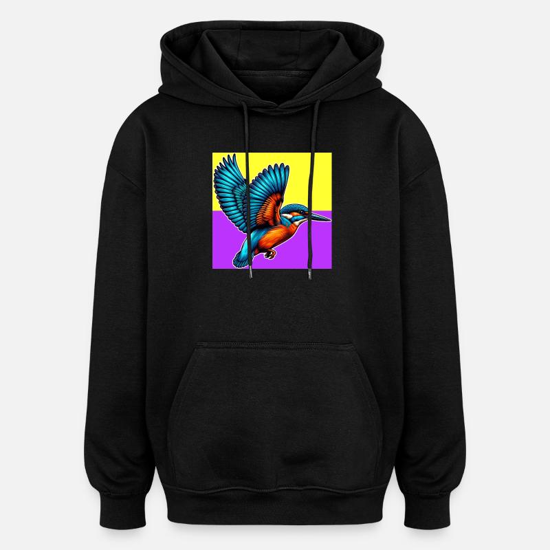 Eisvogel - Oversized Unisex Hoodie - Schwarz