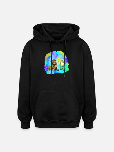 Stern-Sucher Otter - Oversized Unisex Hoodie - Schwarz