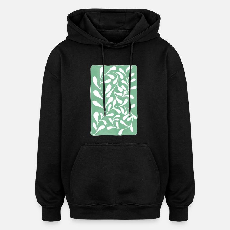 Feuilles d’eucalyptus - Sweat à capuche oversize unisexe - noir