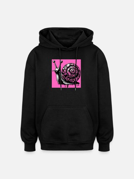 Escargot - Sweat à capuche oversize unisexe - noir