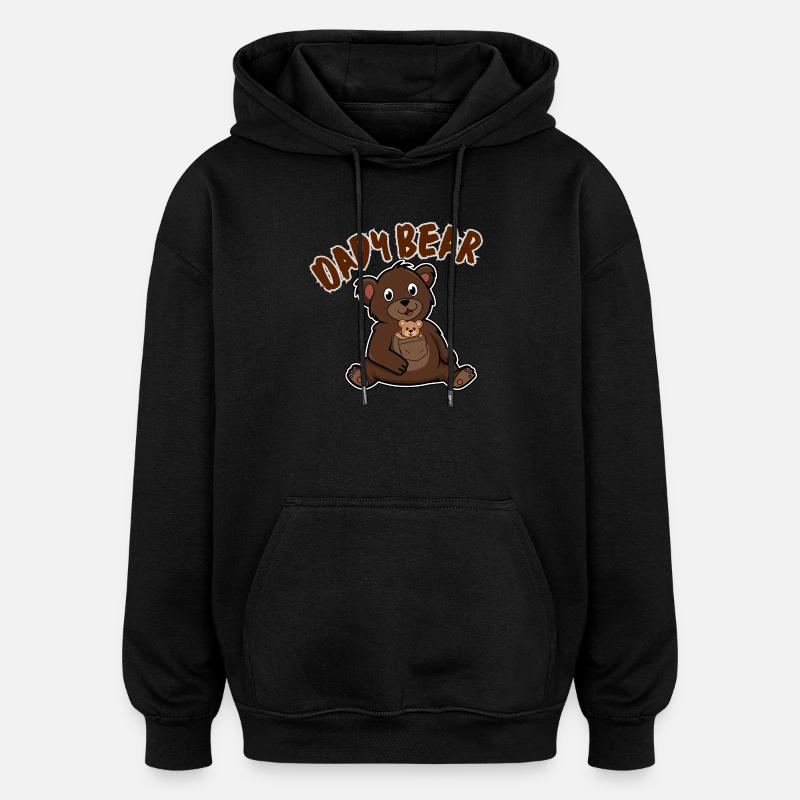Papa Bear and his Bear - Oversized Unisex Hoodie - black